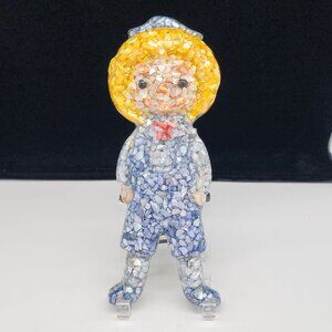 Hand Crafted Mother of Pearl & Resin Wall Hanging Raggedy Ann Figure